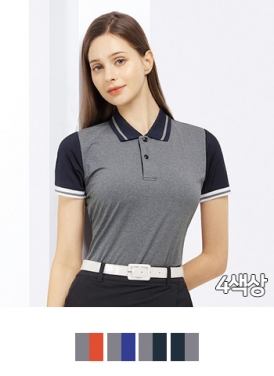 스판덱스 배색 카라티 (반팔/긴팔)