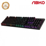 [ABKO] 유선 기계식 키보드, K570 레인보우 무빙 LED 축교환, 청축 [블랙/USB]