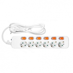 ★ 개별 접지 ★ 개별스위치 멀티탭  6구 10M