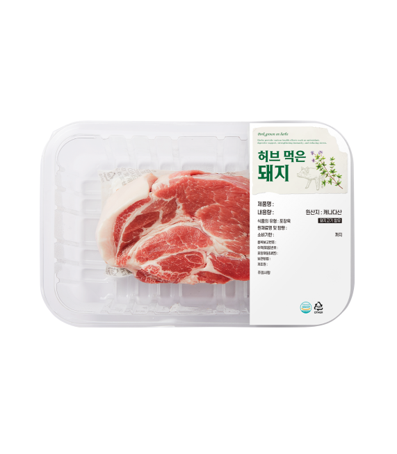 허브 먹은 돼지 통목살 500g (냉장, 캐나다산)