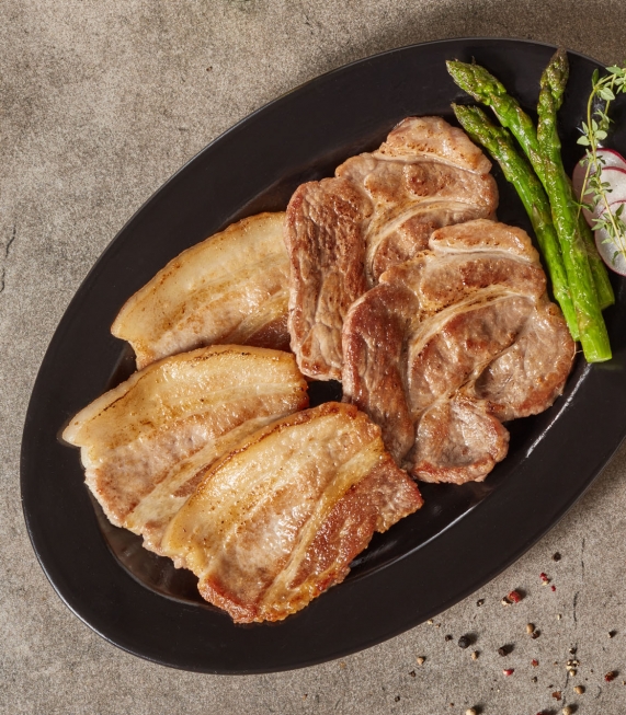 허브 먹은 돼지 삼겹&목살 반반팩 구이용 600g (냉장, 캐나다산)