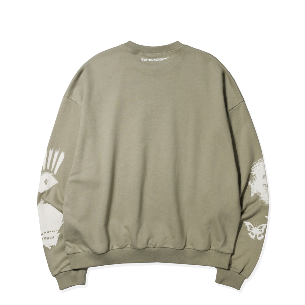 CROW OVER FIT CREW  OLIVE