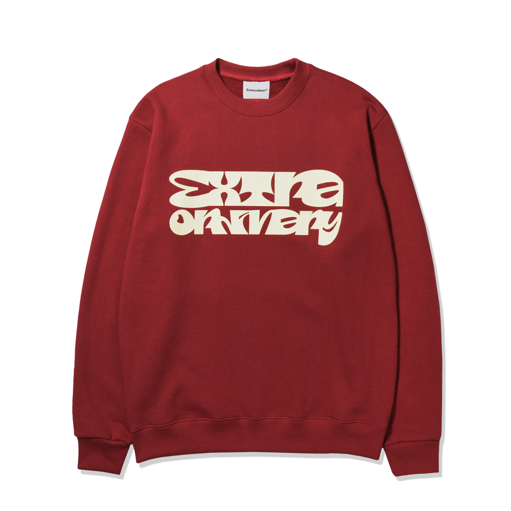 LOGO TYPE A STANDARD FIT CREW  BURGUNDY