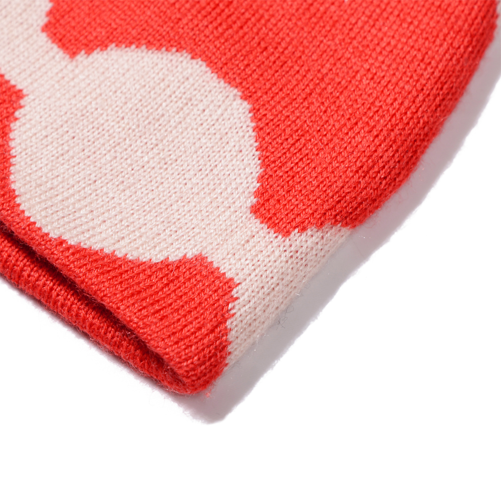 PATTERN BEANIE  RED