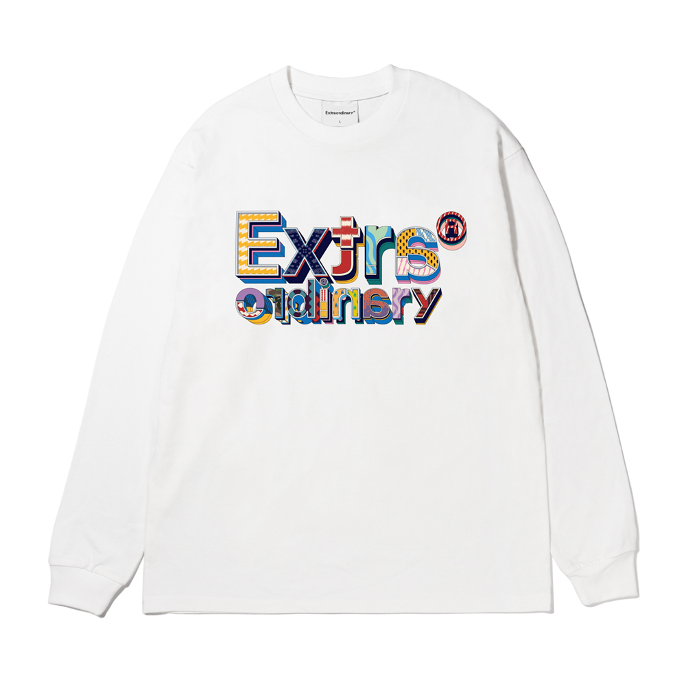 MULTI LOGO LONG SLEEVE  WHITE