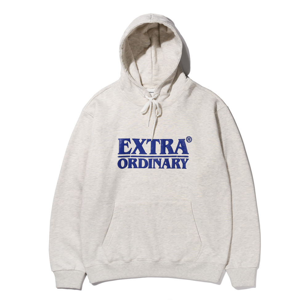 LOGO TYPE D STANDARD FIT HOOD  OATMEAL / BL