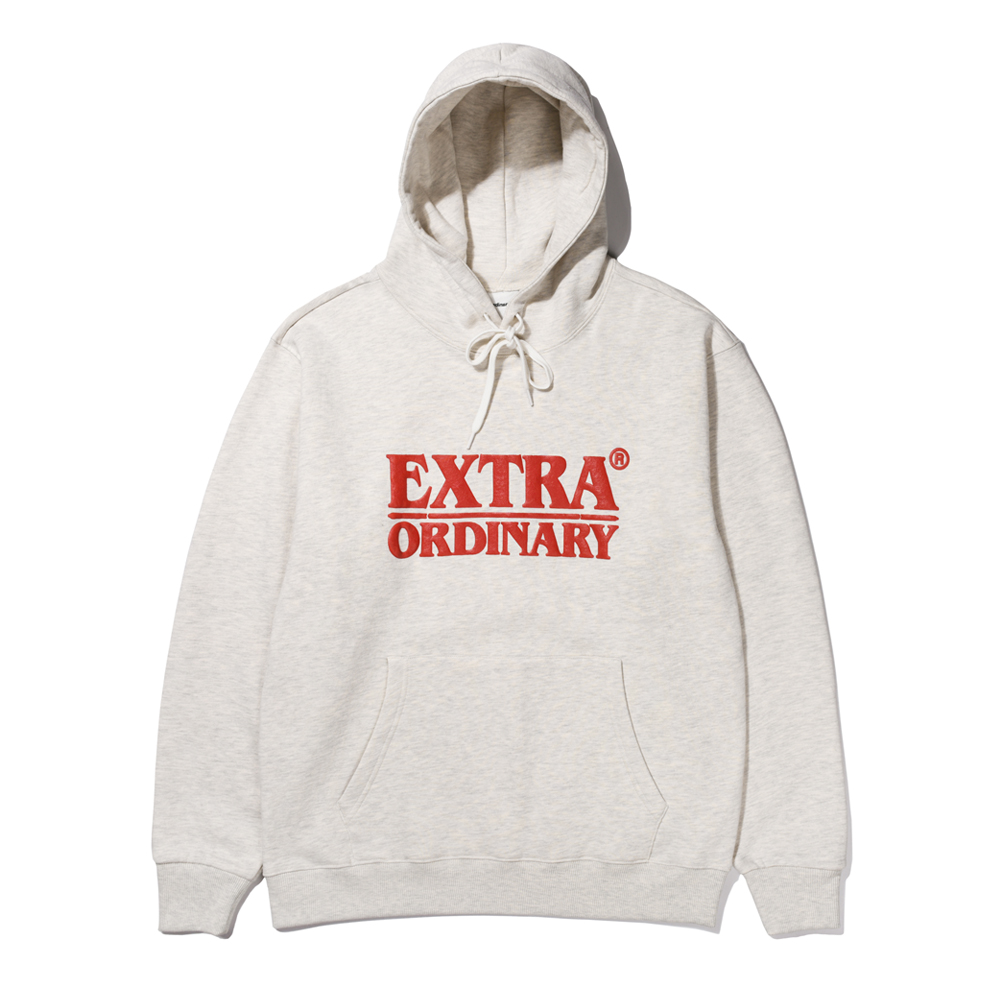 LOGO TYPE D STANDARD FIT HOOD OATMEAL / RD