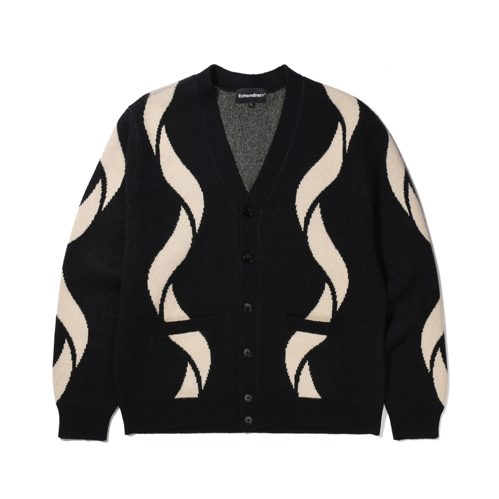 PATTERN C CARDIGAN  BLACK