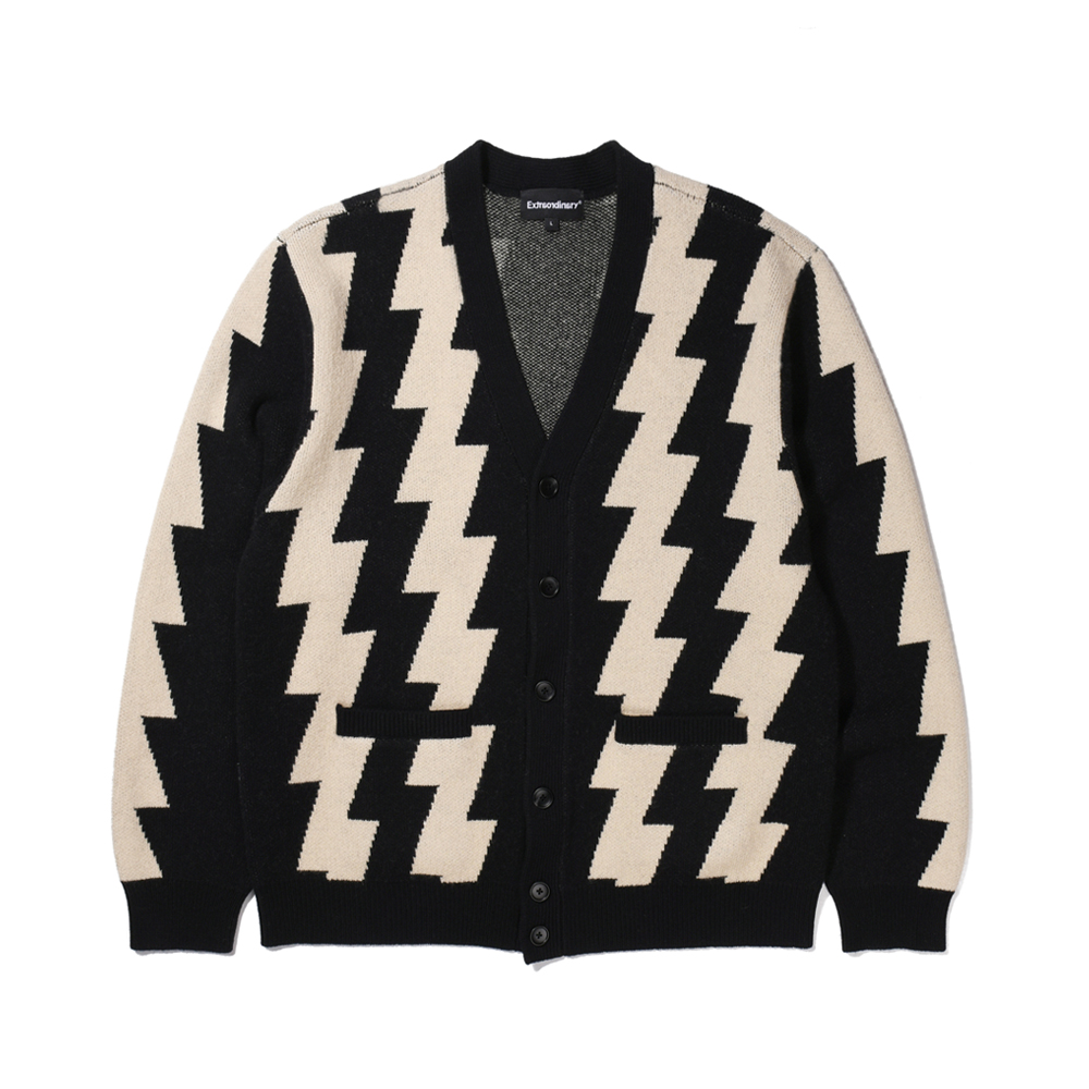 PATTERN B CARDIGAN  BLACK