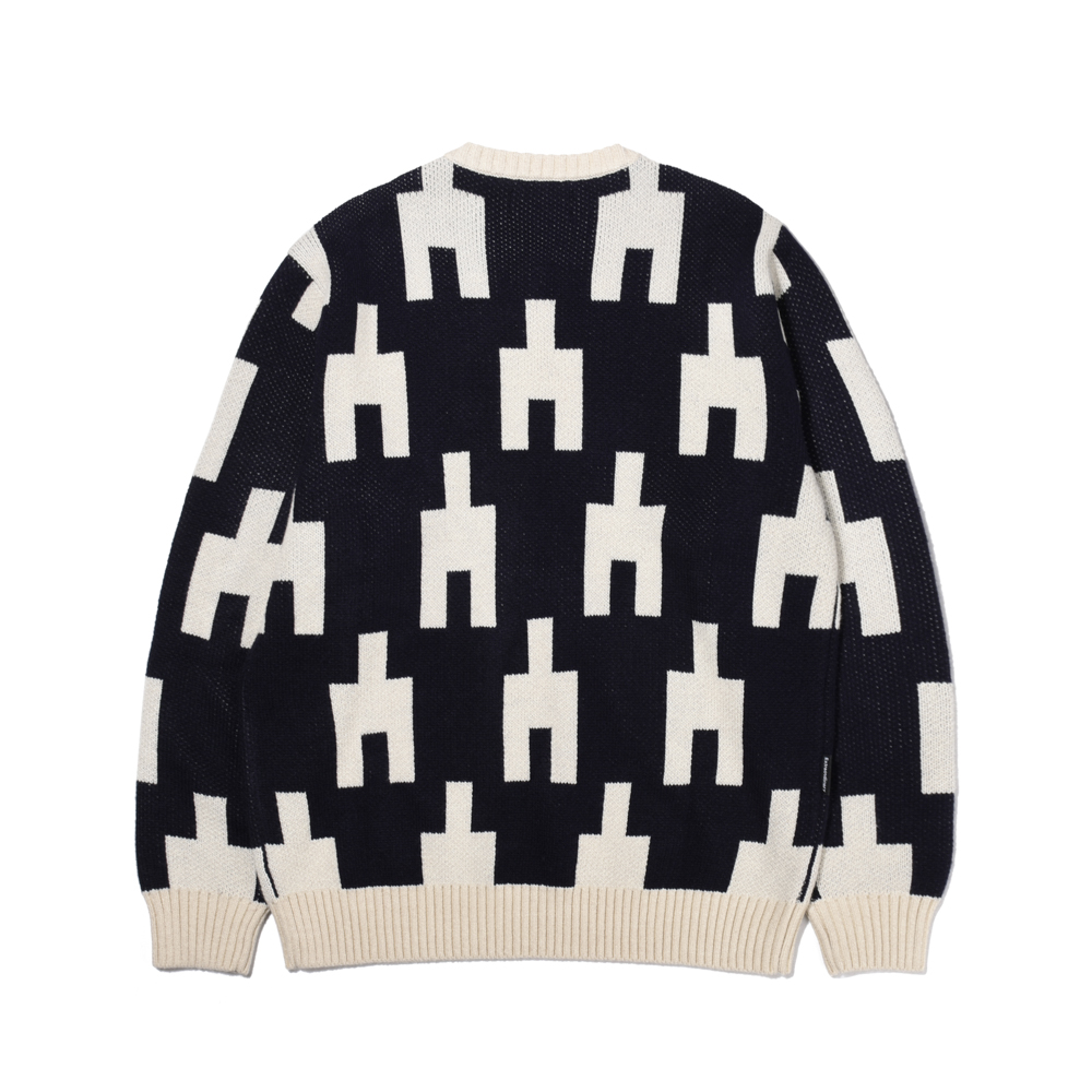 MULTI PATTERN KNIT  NAVY