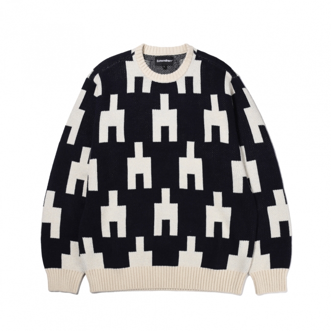 MULTI PATTERN KNIT  NAVY