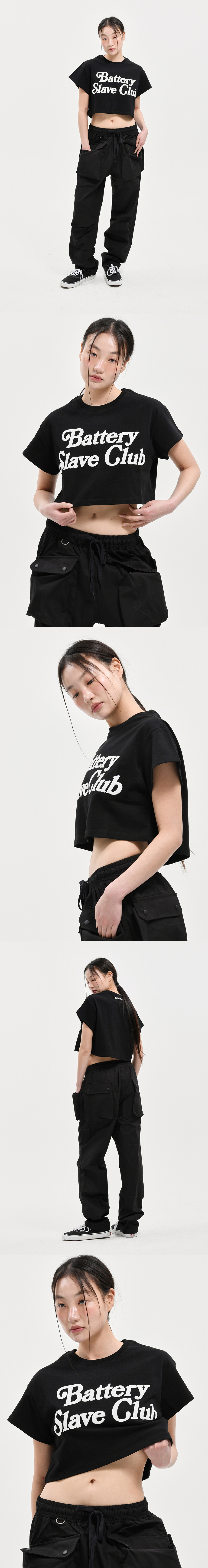 B.S.C TEE CROP BLACK