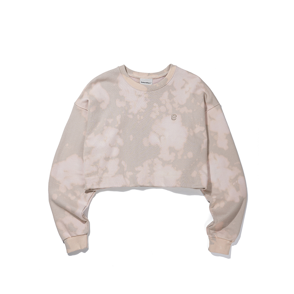 SYMBOL CROP DYING CREWNECK  BEIGE