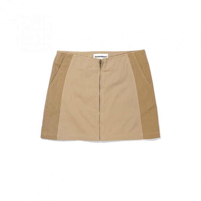 SIDE PANNEL SKIRT  BEIGE