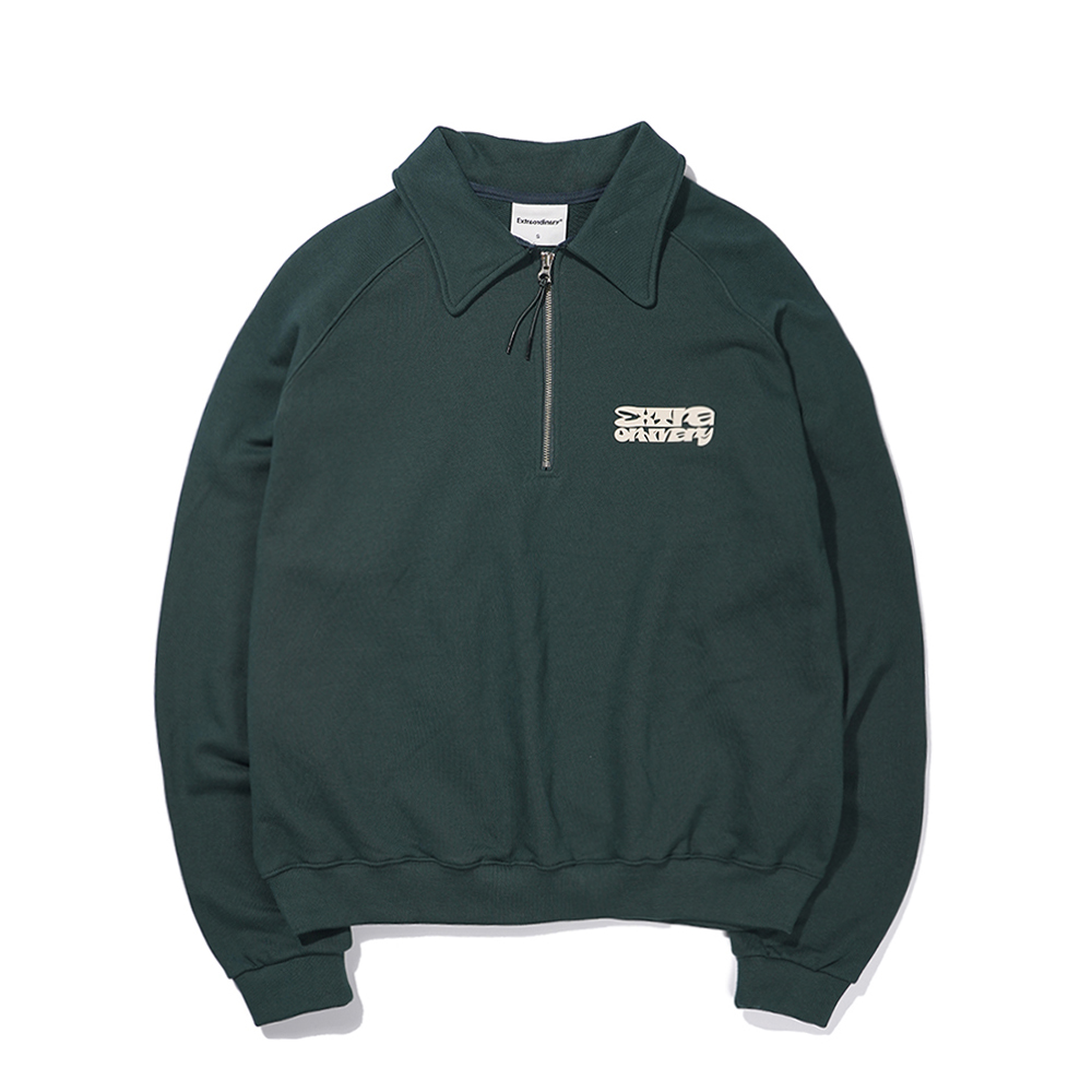 EXOD HALF-ZIP CREWNECK  GREEN