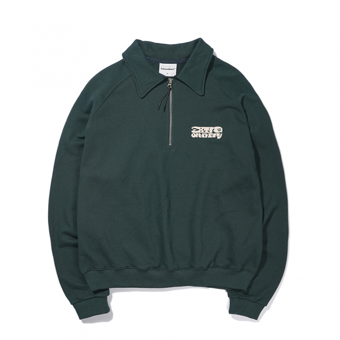 EXOD HALF-ZIP CREWNECK  GREEN