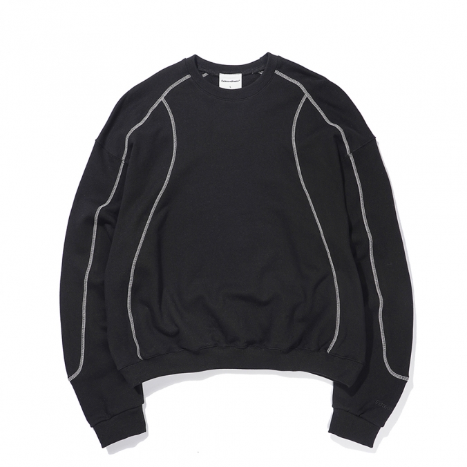 CURVI BLOCK 02 CREWNECK  BLACK