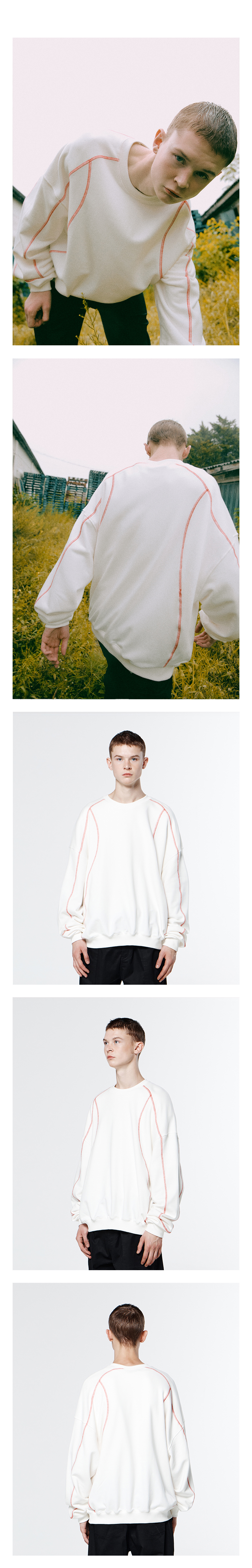 CURVI BLOCK 02 CREWNECK  WHITE