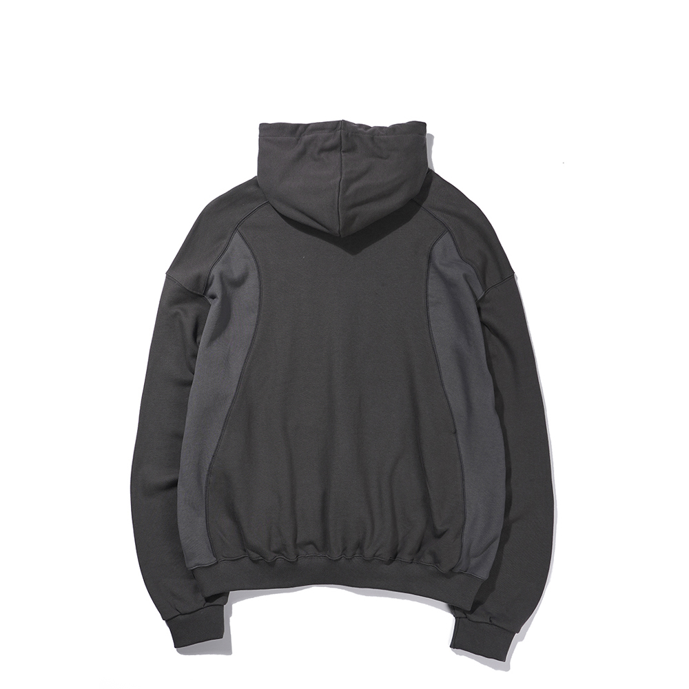 CURVY BLOCK 01 HOODIE  CHARCOAL