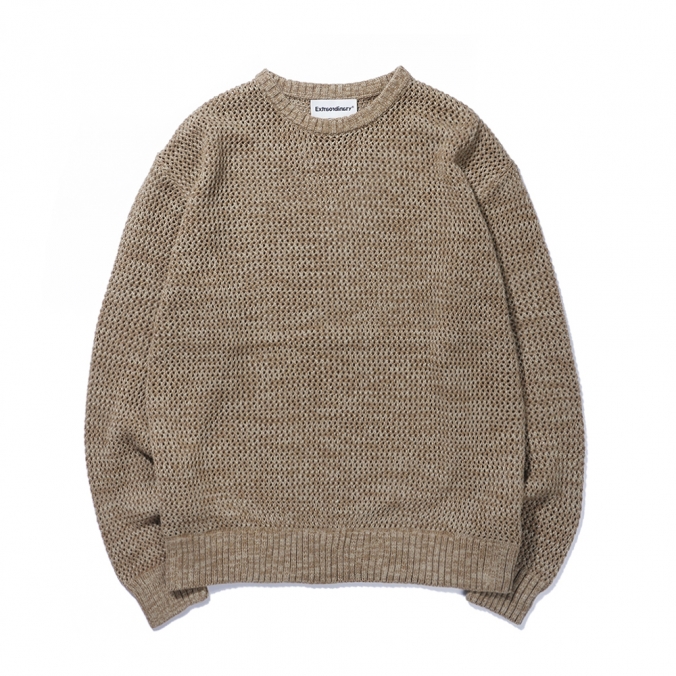 NET SWEATER  BEIGE