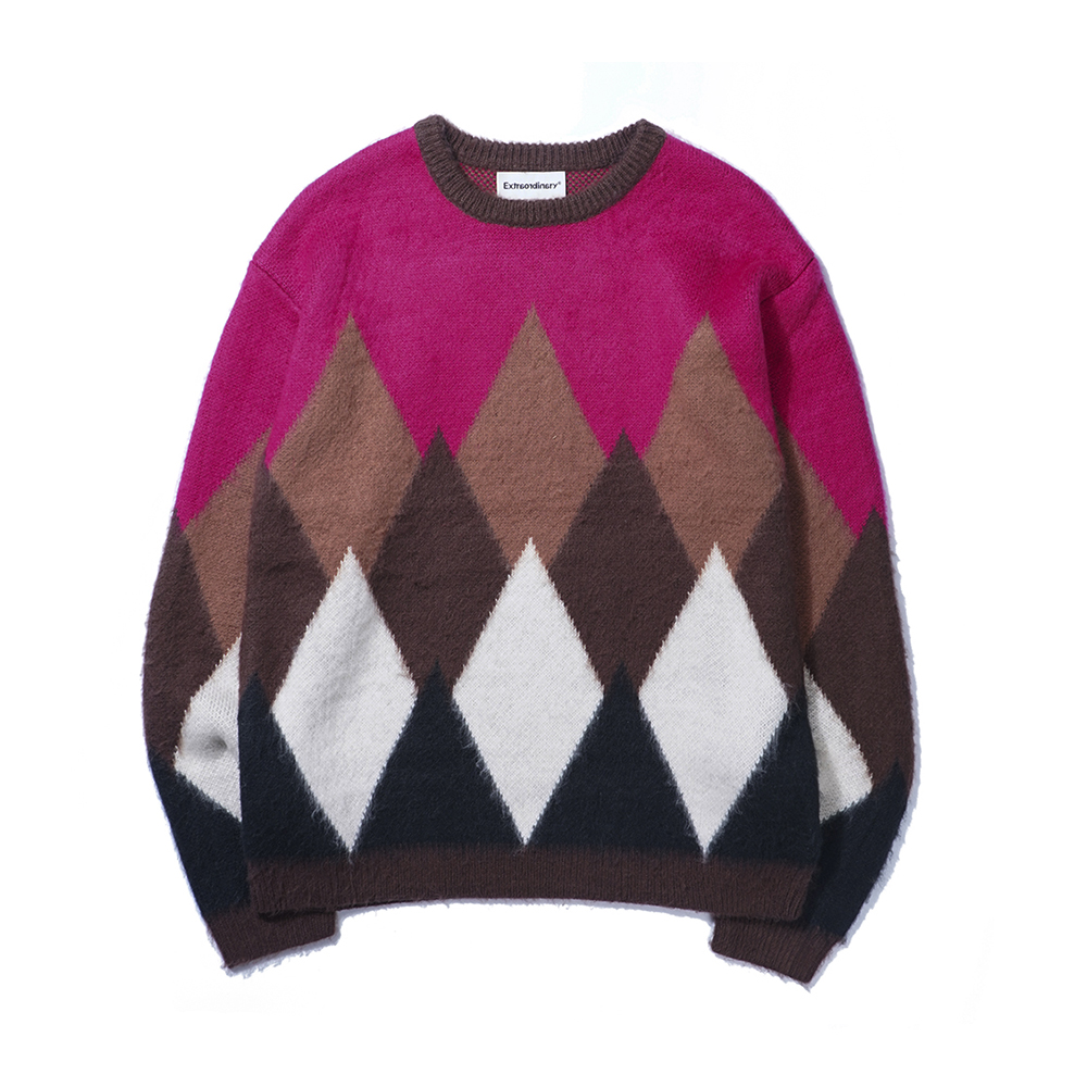 ARGYLE SWEATER  BROWN