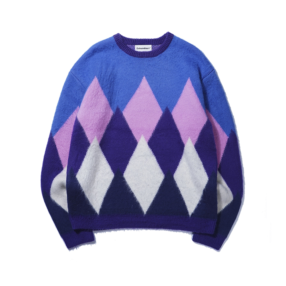 ARGYLE SWEATER  PURPLE