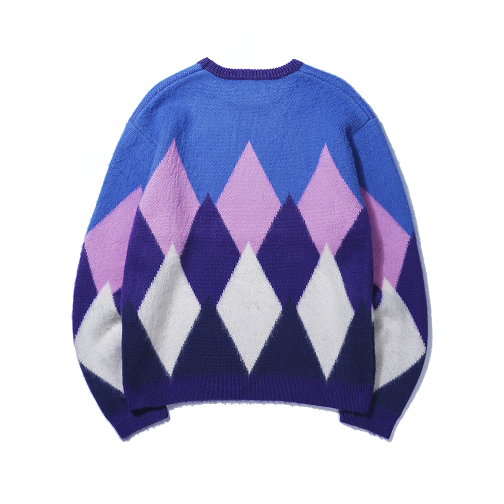 ARGYLE SWEATER  PURPLE