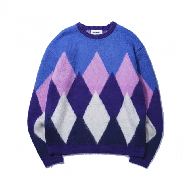 ARGYLE SWEATER  PURPLE