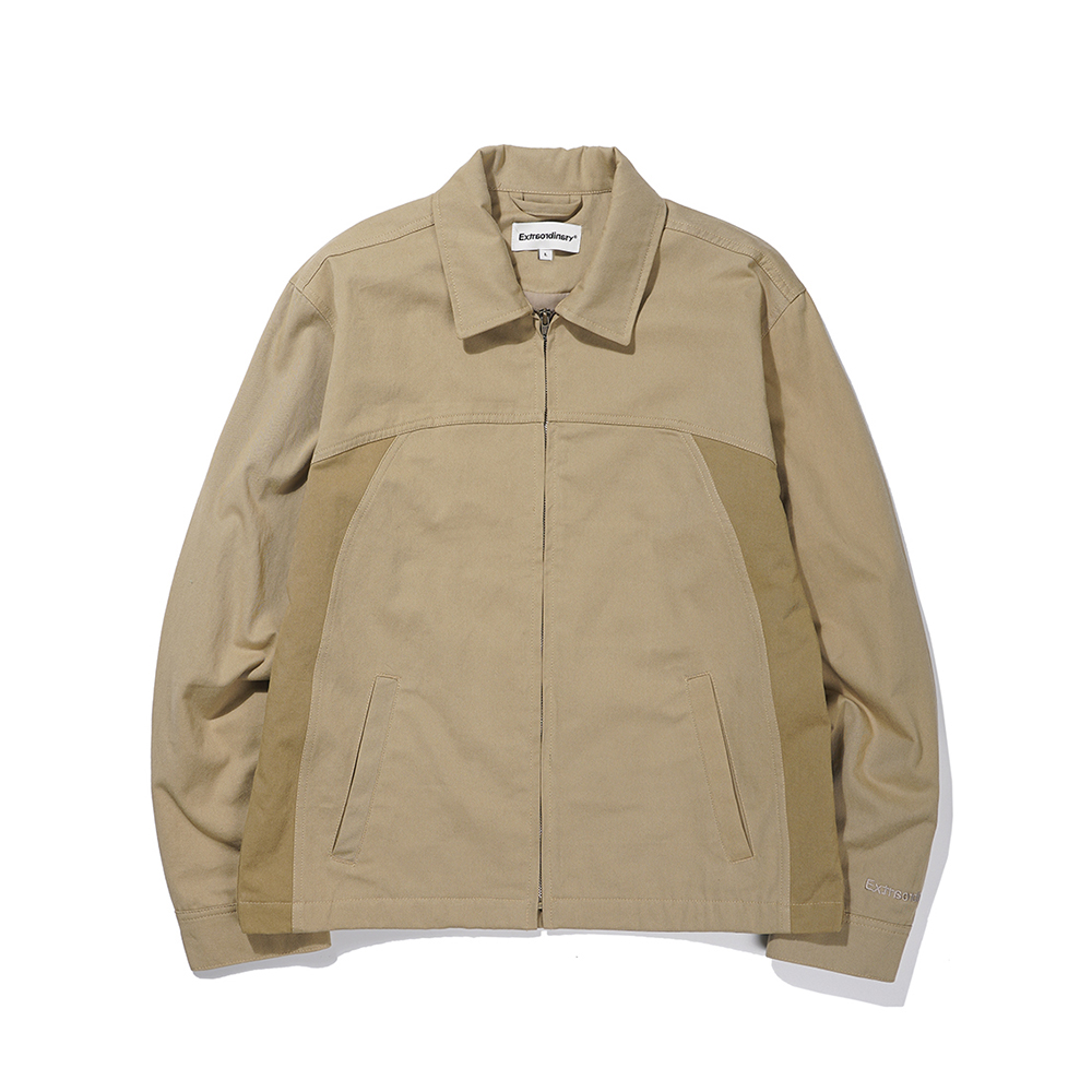 SIDE PANNEL ZIP UP JACKET  BEIGE