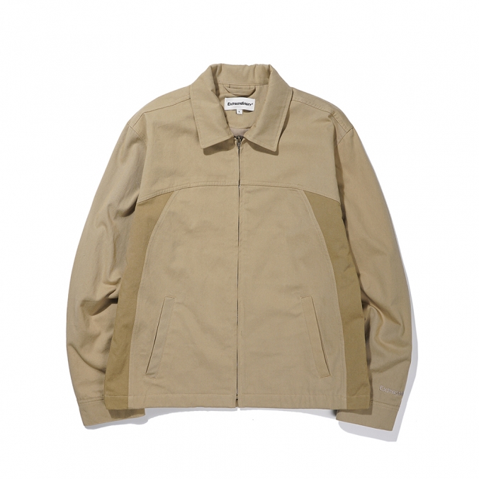 SIDE PANNEL ZIP UP JACKET  BEIGE