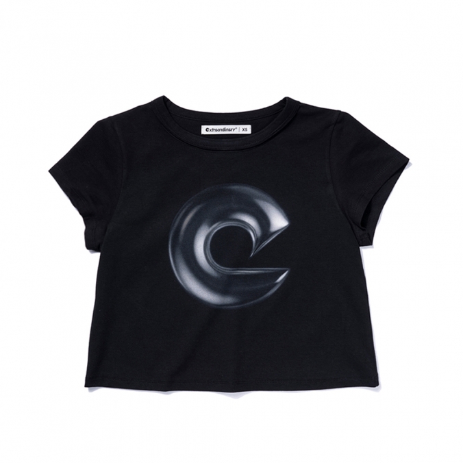 W 3D SYMBOL TEE  BLACK