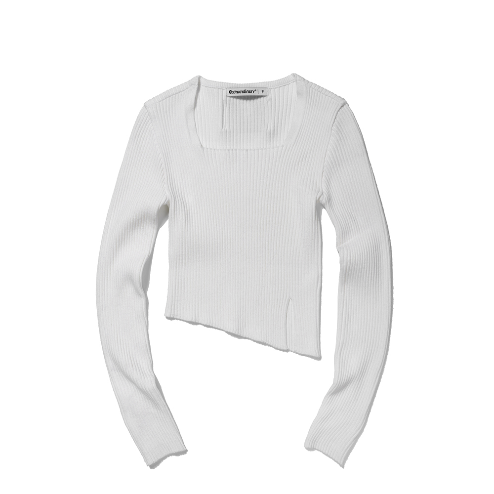 SQUARE NECK SWEATER IVORY