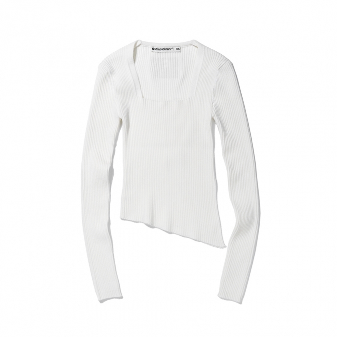 SQUARE NECK SWEATER IVORY