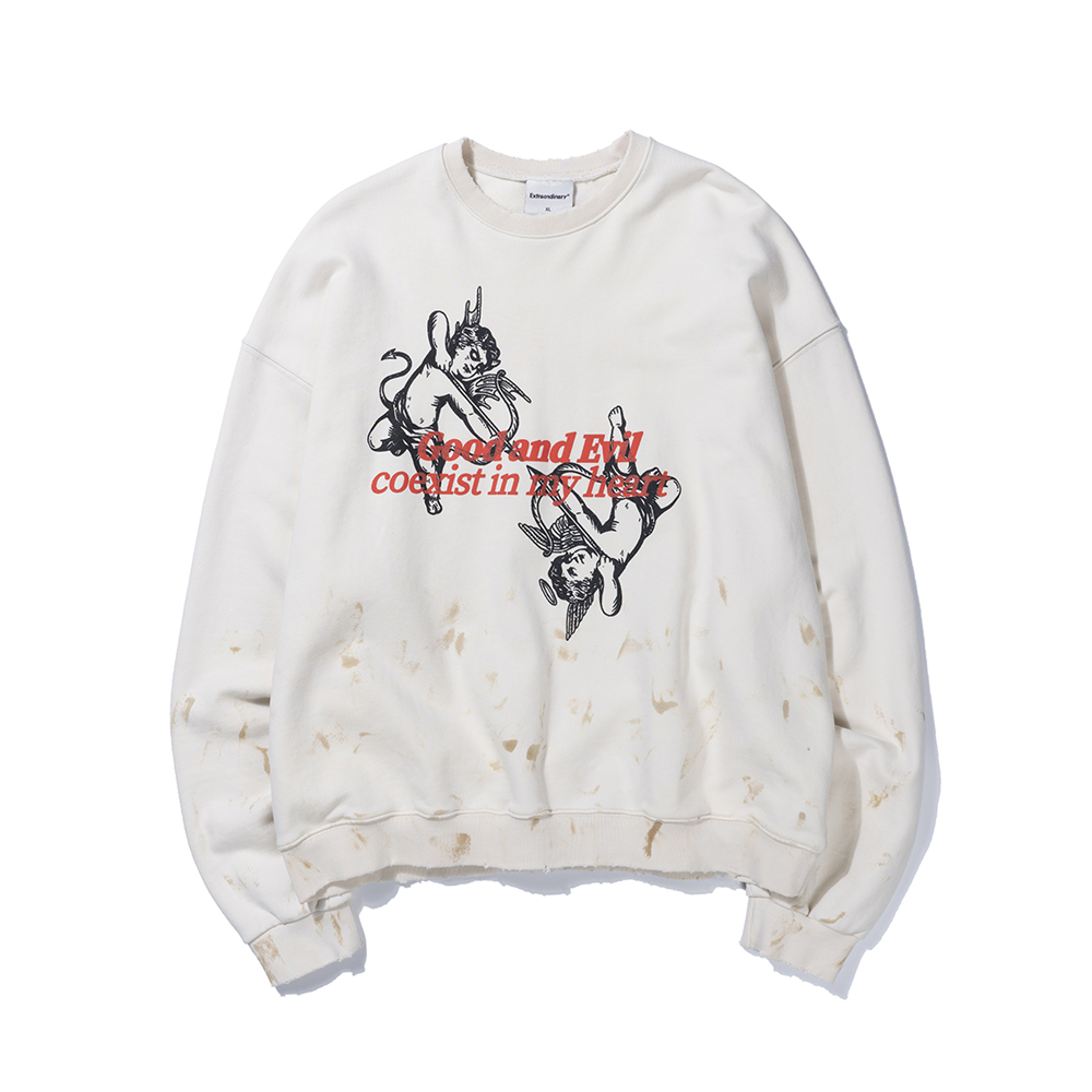 GOOD N EVIL HEAVY CREWNECK  CREAM