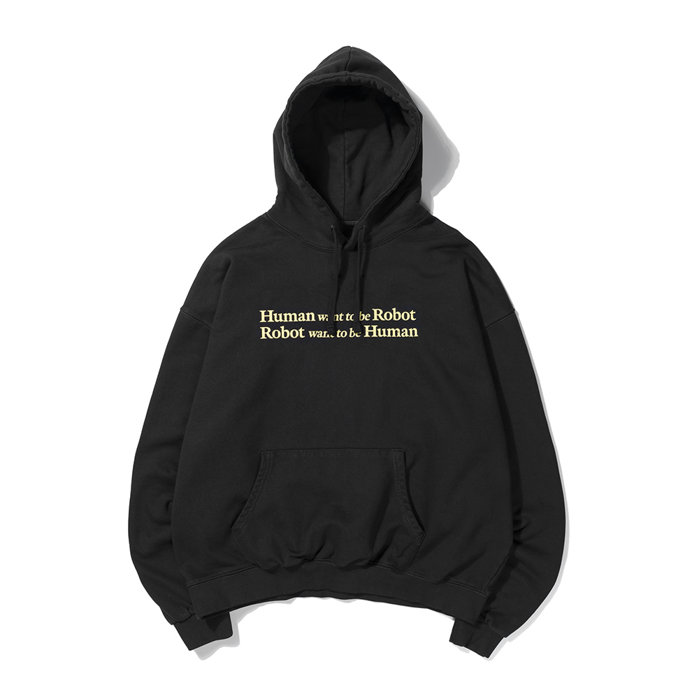 HUMAN WANT  HEAVY HOODIE  BLACK