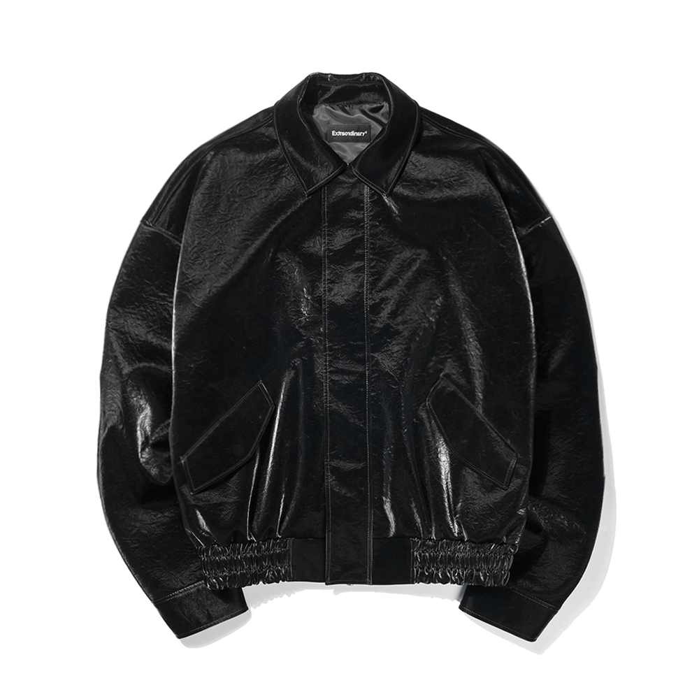 VEGAN LEATHER OVERFIT JACKET