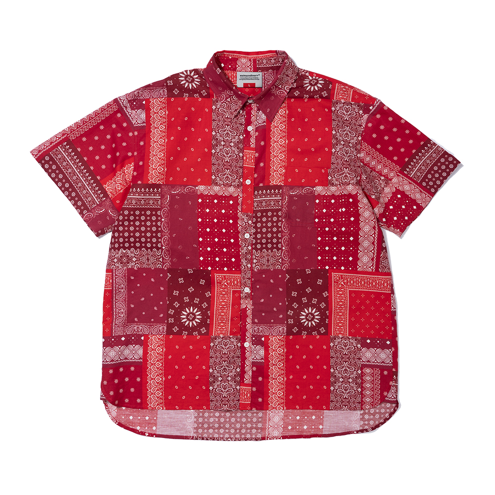 BANDANA PATCH SHORT SLEEVE SHIRT  RED