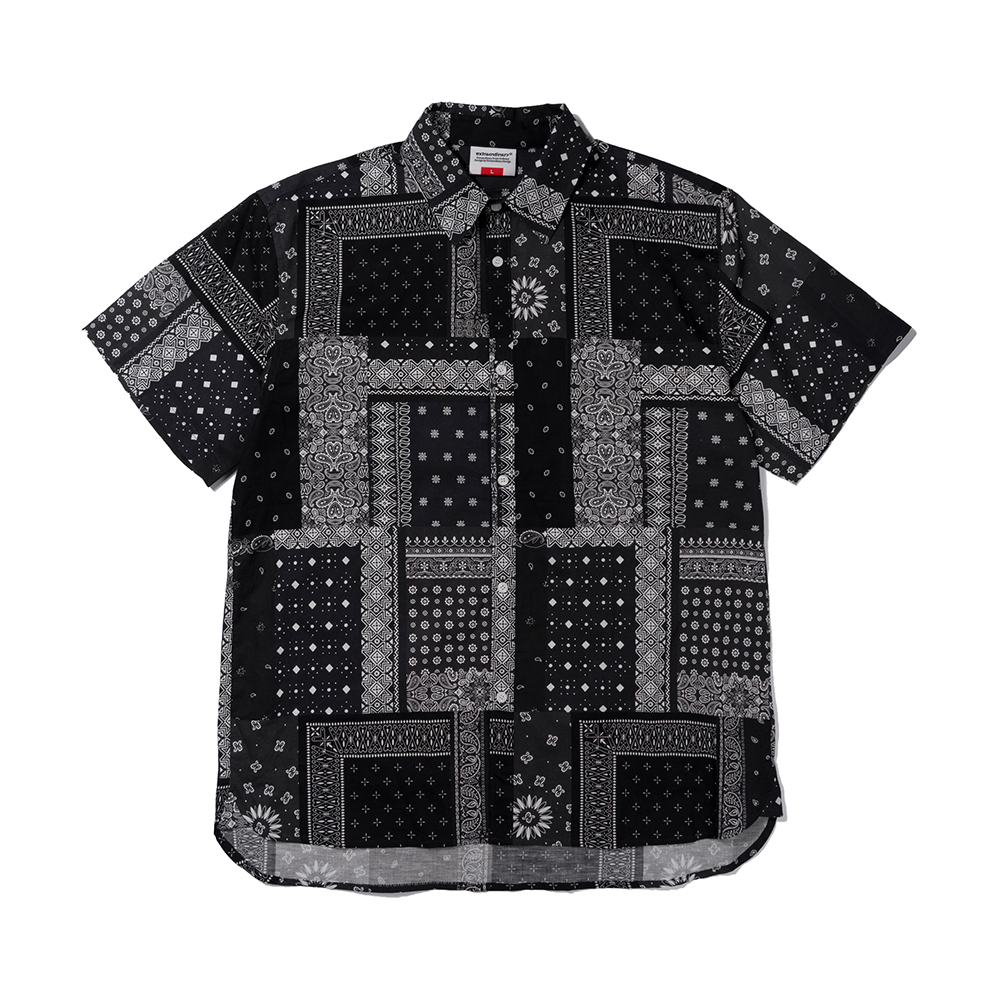 BANDANA PATCH SHORT SLEEVE SHIRT  BLACK