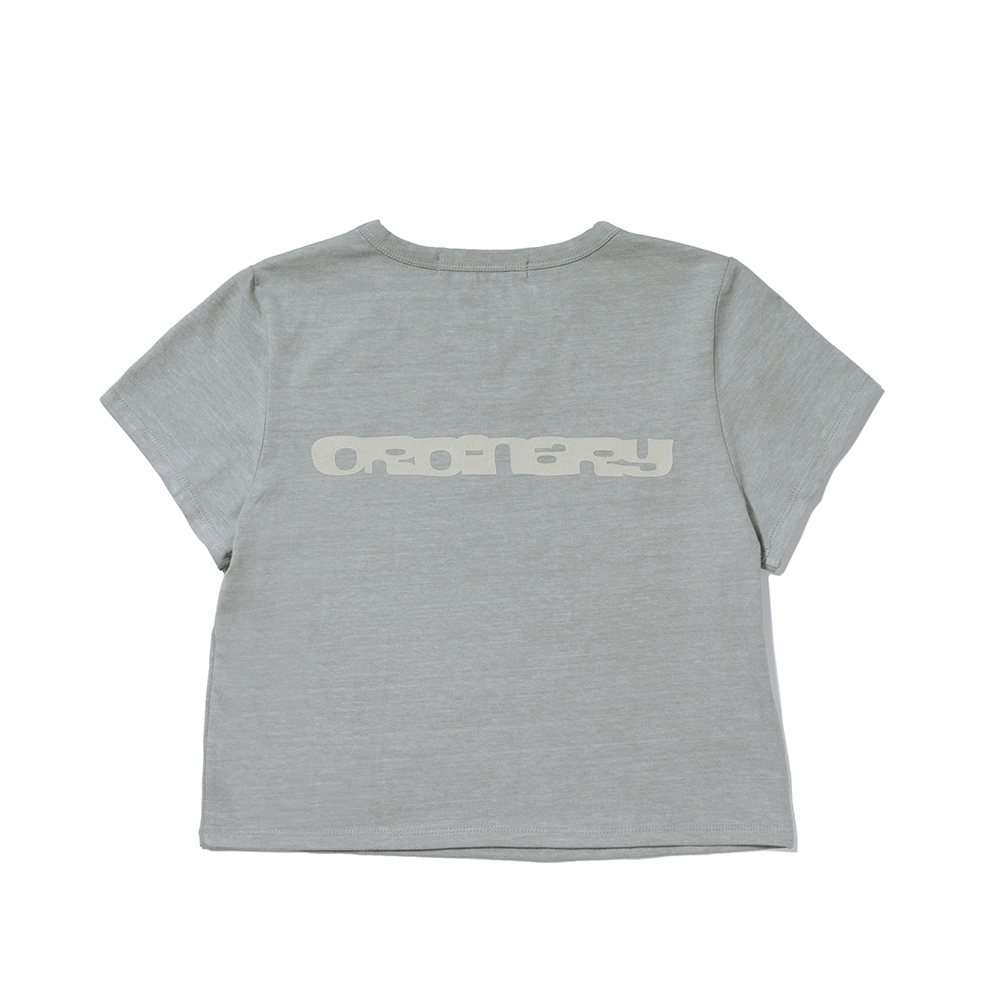 EXOD LOGO CROP TEE  L/KHAKI