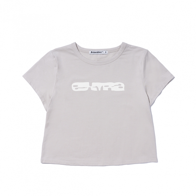 EXOD LOGO CROP TEE  L/BEIGE