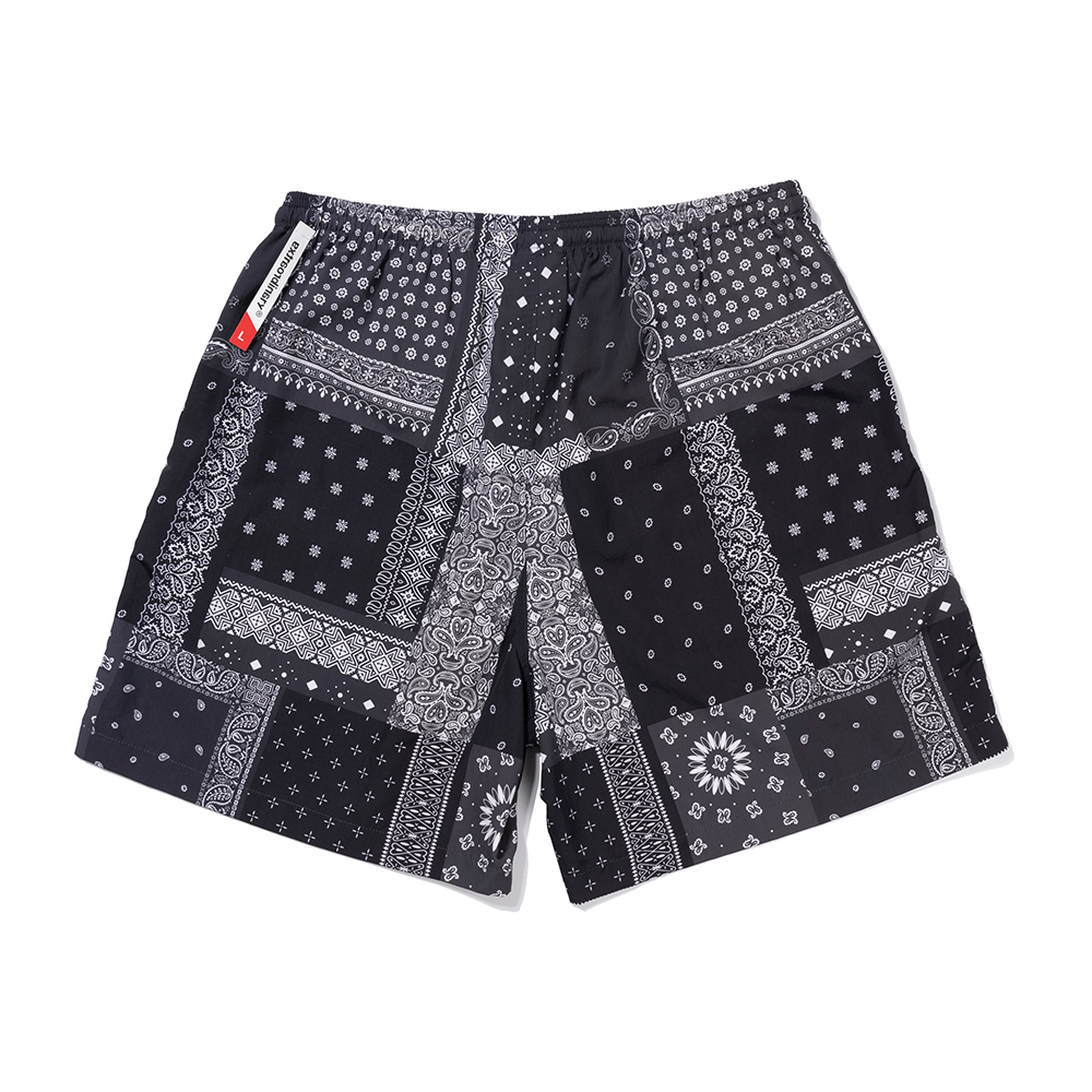 BANDANA PATCH SHORTS  BLACK