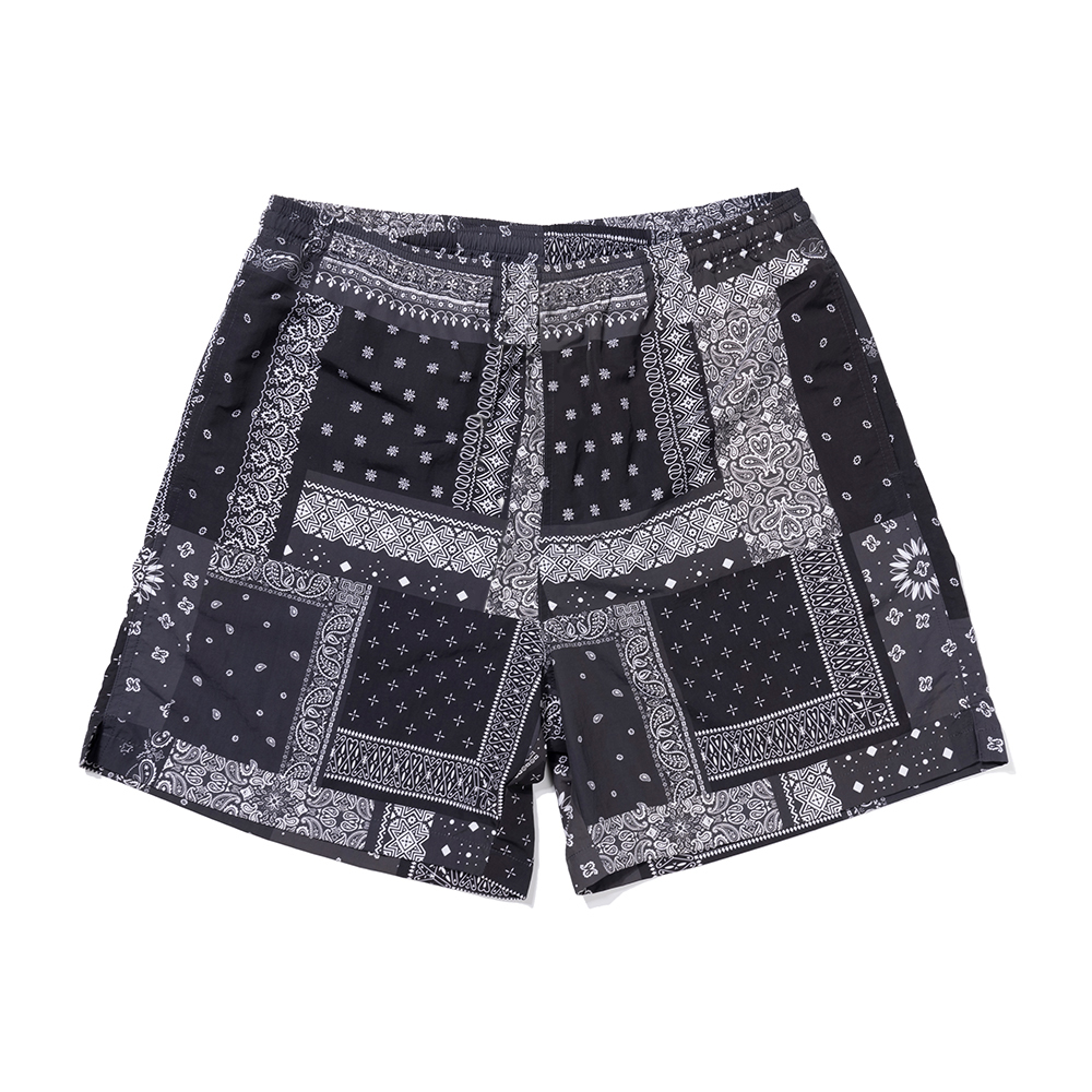 BANDANA PATCH SHORTS  BLACK