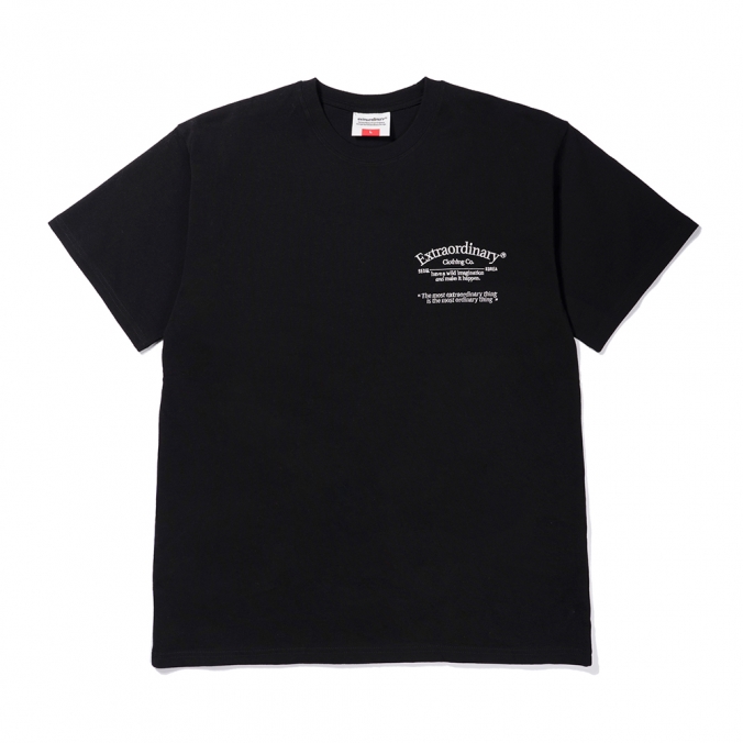 SERIF LOGO EMBROIDER TEE  BLACK