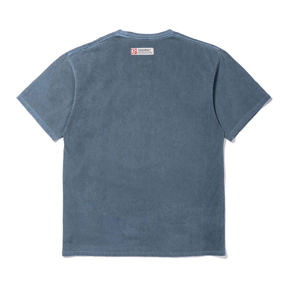 CAUTION PIGMENT TEE  BLUE