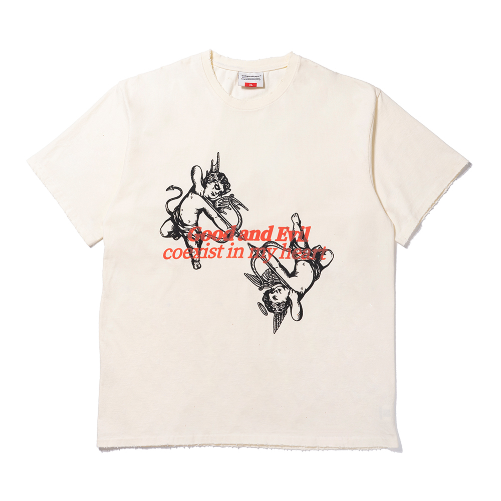 GOOD N EVIL WASHED TEE  CREAM