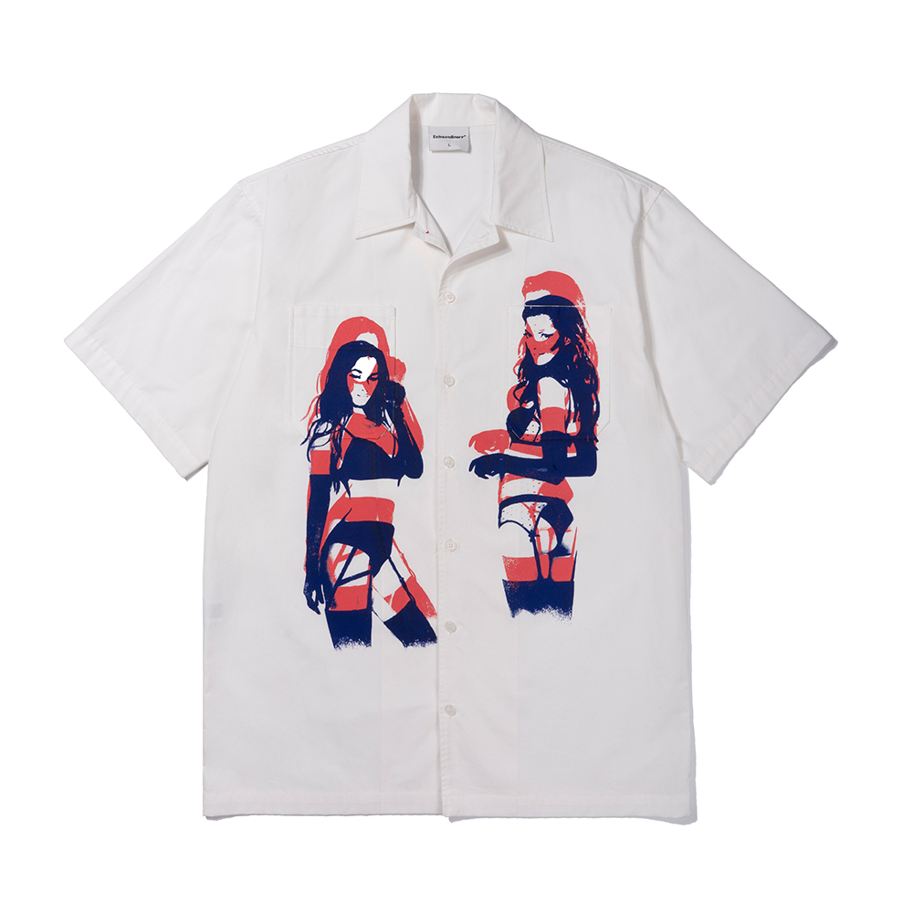 OVER RAY SHORT SL SHIRT  WHITE