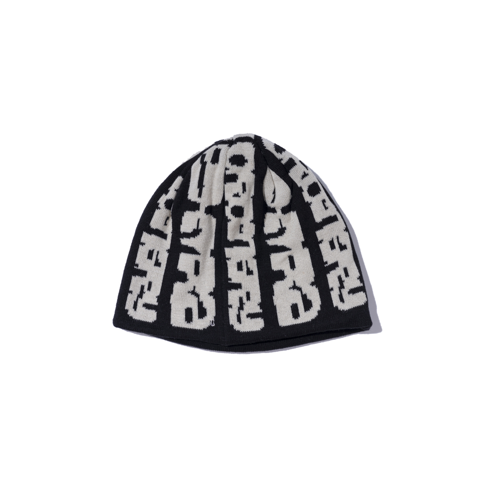 EXOD JACQUARD BEANIE BLACK