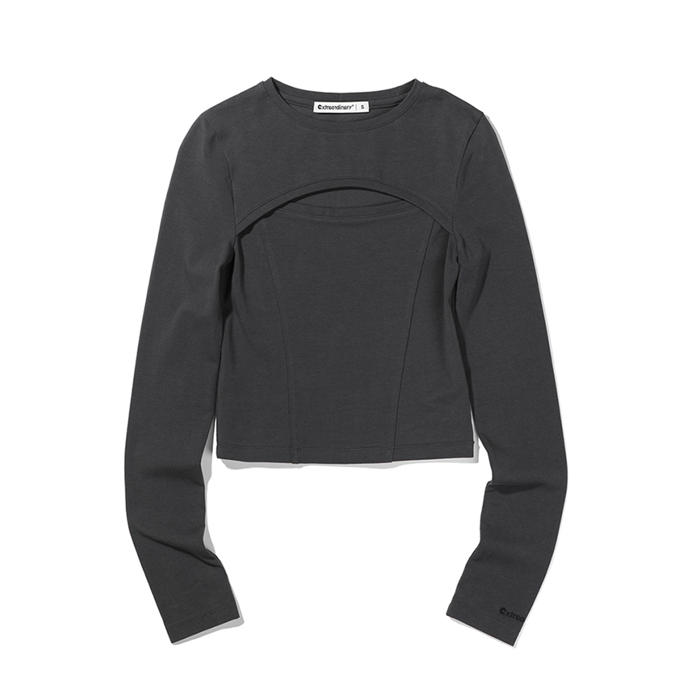 INCISION LONGSLEEVE CHARCOAL