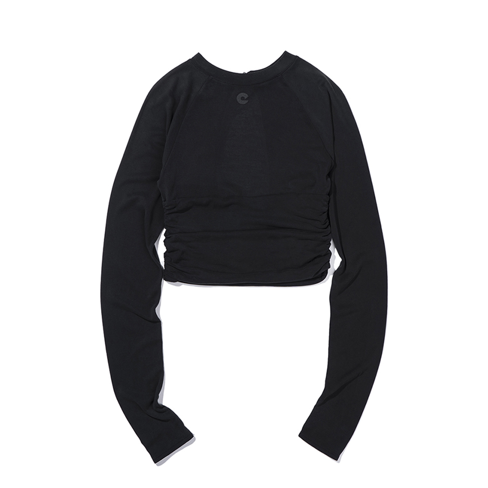 SHIRRING LONGSLEEVE CHARCOAL