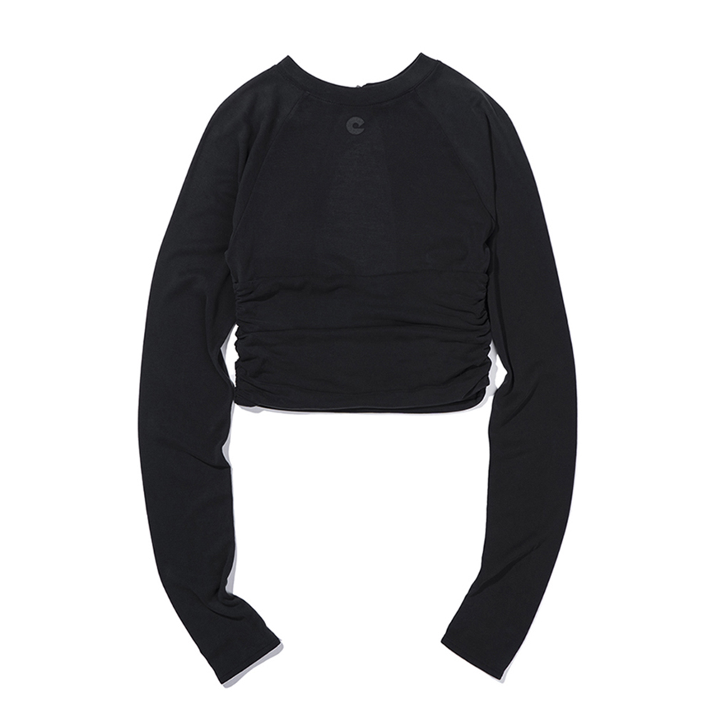 SHIRRING LONGSLEEVE CHARCOAL